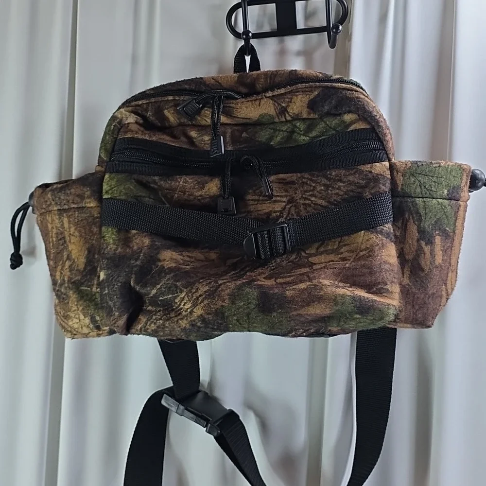 Camo Fanny Pack Adjustable Double Water Bottle Pockets 2 Compartment Zippered‎